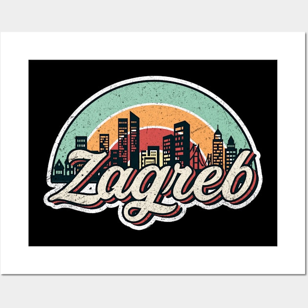 Zagreb city retro Wall Art by SerenityByAlex